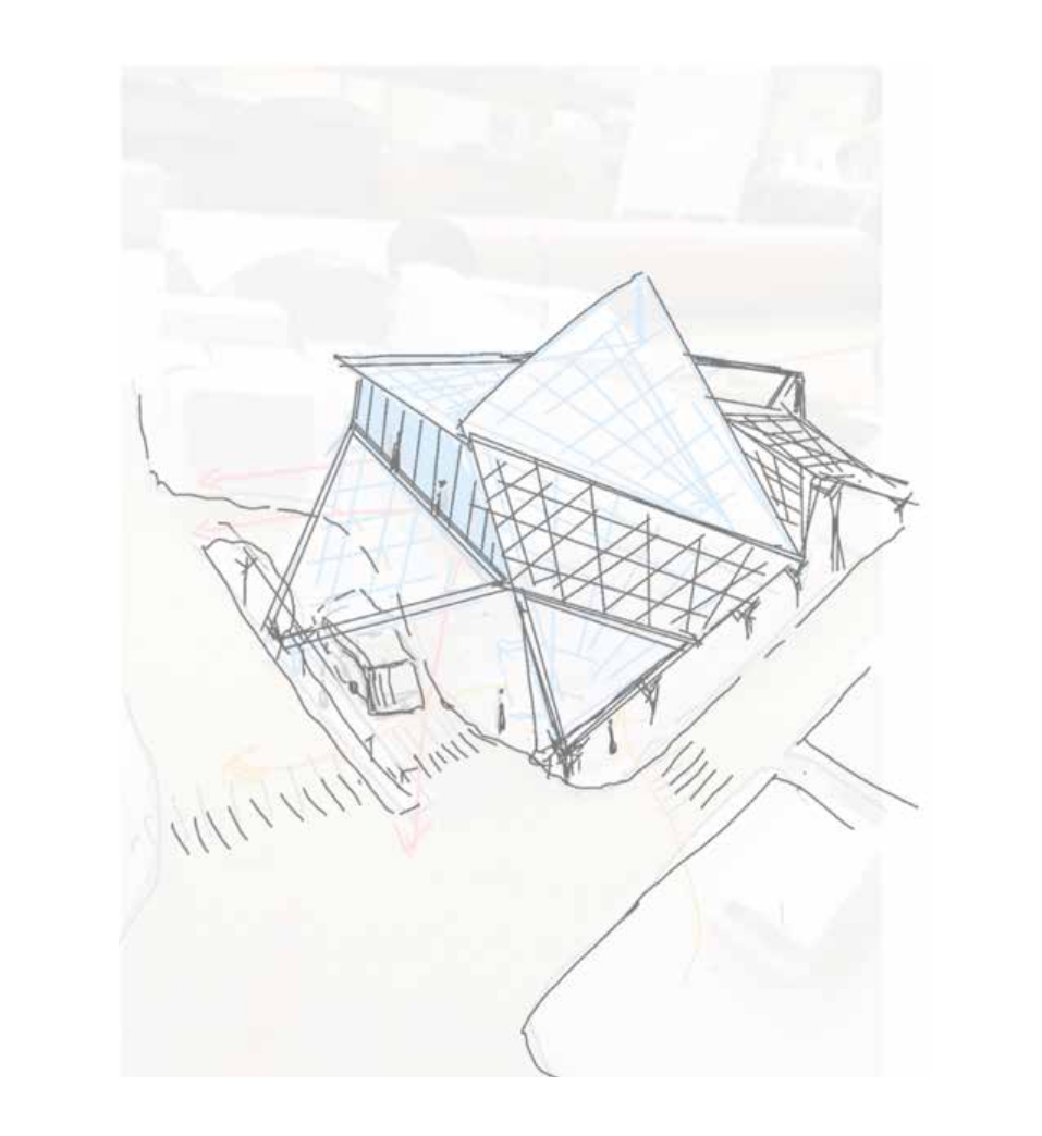 Early roof study — canopy geometry iteration 3