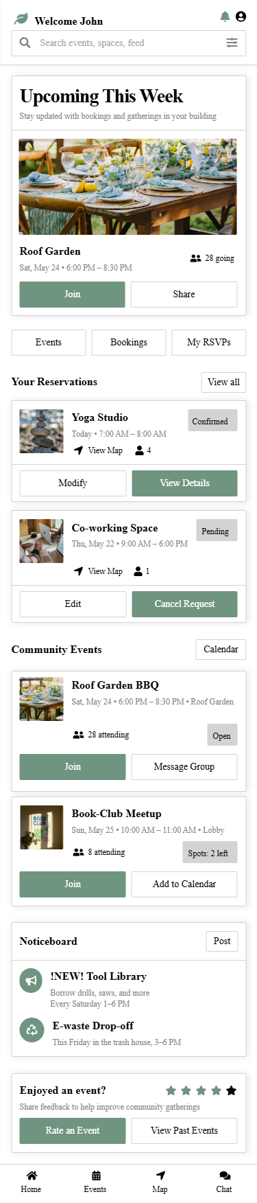 Hyggehäuser resident app concept